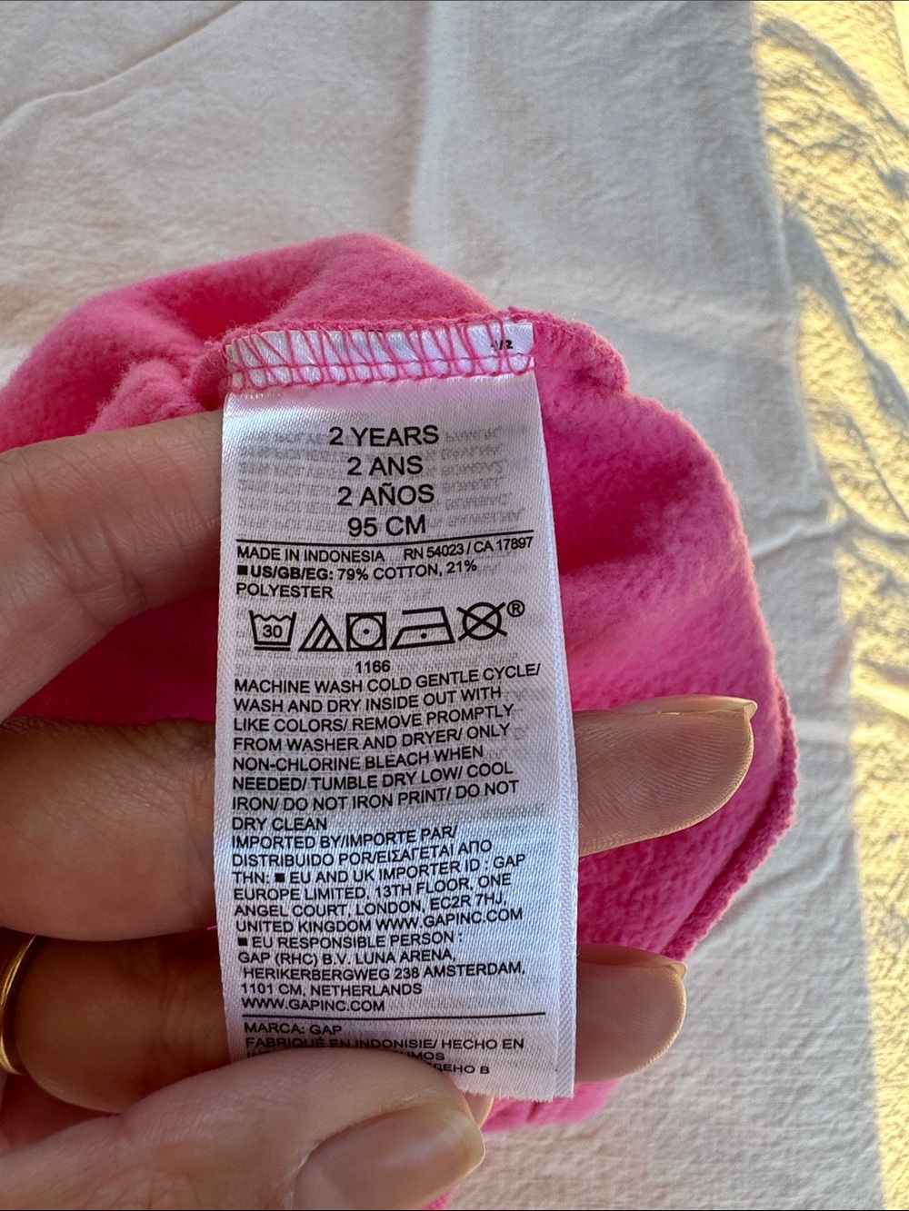 GAP Pink Bear Logo Crew Pullover Sweatshirt - Picture 4 of 4